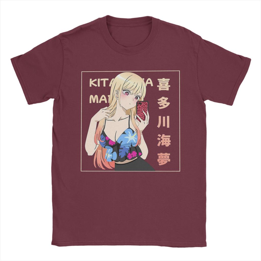 Men Marin Kitagawa T Shirt My Dress-Up Darling Anime Cotton Clothes Humor Short Sleeve Round Neck Tee Shirt Party T-Shirt