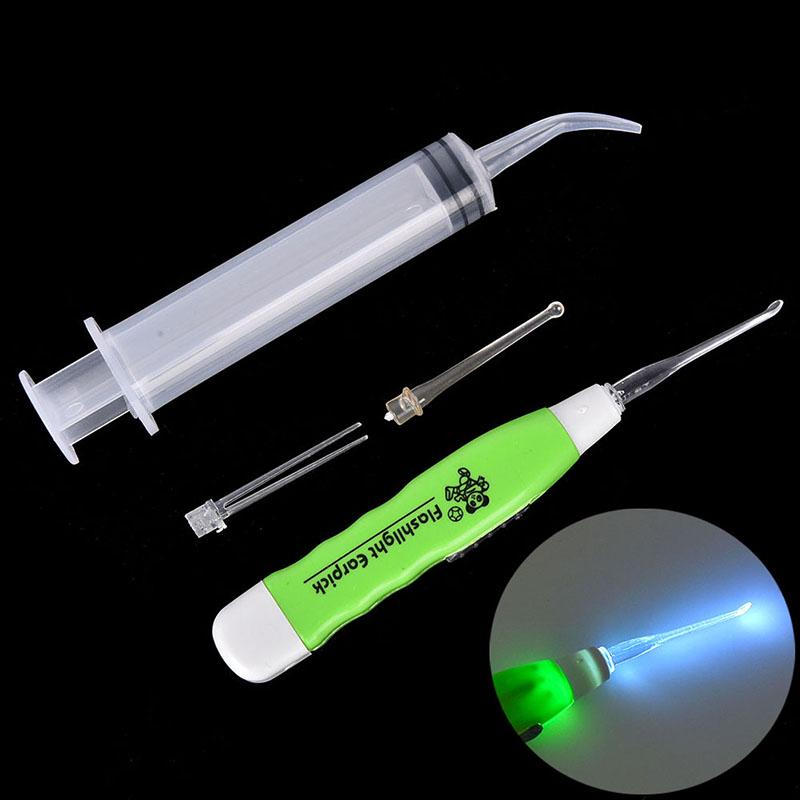 Led Light Ear Wax Remover Earpick With 3 Tips Irrigator Syringe Clean Care Tool