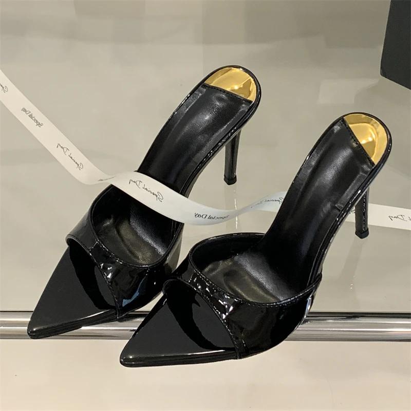 Fashion Eilyken Summer Street Style Thin Heels Woman Slippers Sexy Pointed Toe Stripper Wedding Slides Ladies Shoes Zapatos De Mujer