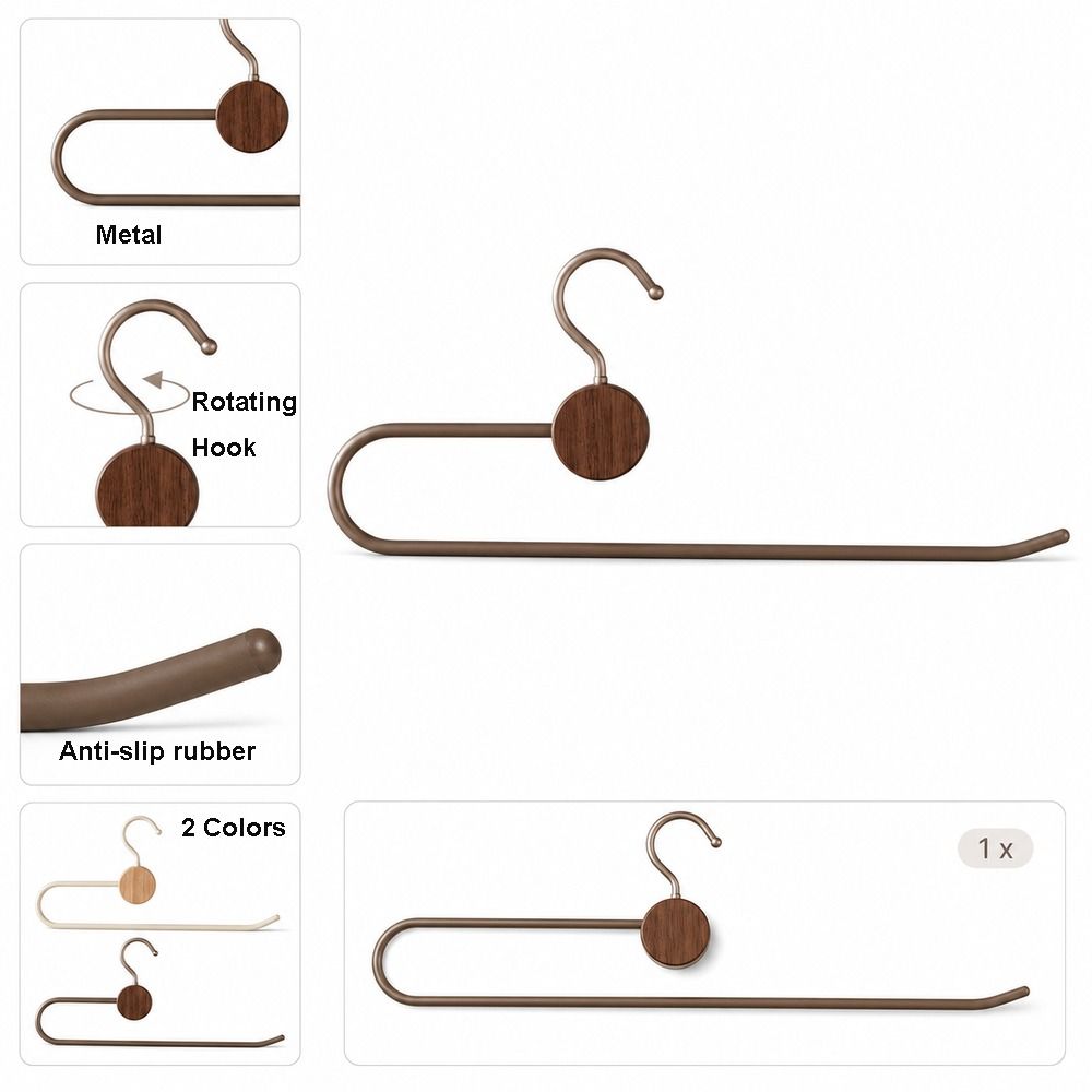 Metal Pants Hanger Rotating Hook Door Hanging Rack New Clothes Storage Rack  Closet Organization
