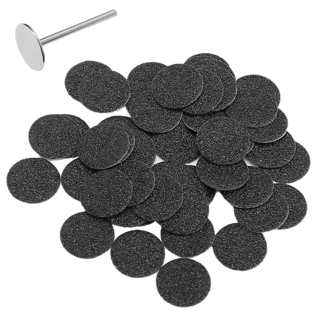 50pcs Electric Callus Remover Sandpaper Discs Pedicure Tool Replacement Accessory with Shaft