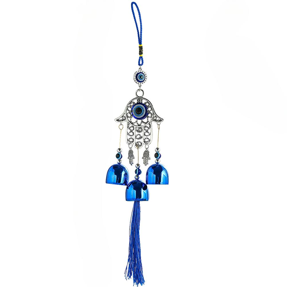 

Подвесной колокольчик ветра Металлический колокольчик Подвесной стеклянный Голубые глаза Этническое украшение Ремесла Глаз дьявола Дерево жизни Украшение для дома и улицы