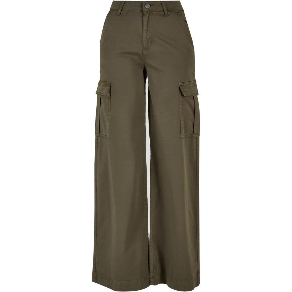 Urban Classics Womens/Ladies Twill High Waist Wide Leg Cargo Trousers