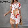 Fashion Love Print Versatile Dress Casual Round Neck Comfortable Dresses