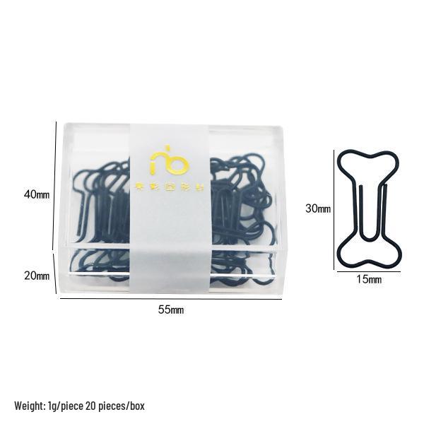 Multi-Color Dog Bone Paper Clips - Metal Binder Clips for Office Organization