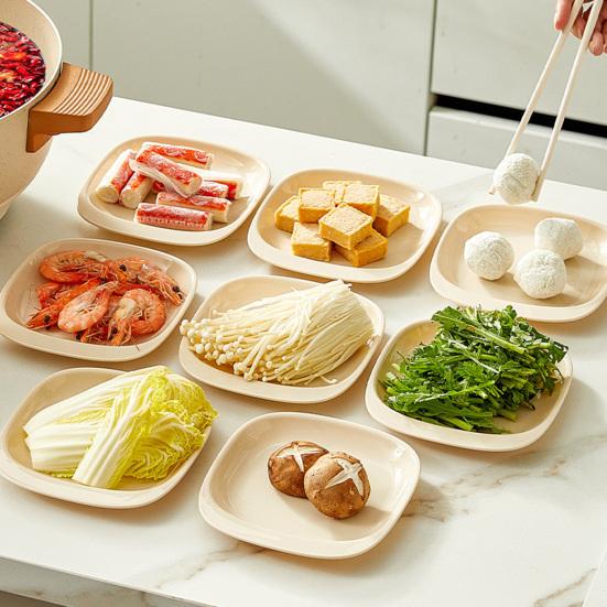 Knochenschale für Snacks, stapelbare Basis, lebensmittelechter Kunststoff, für Obst, Nüsse, Knochen, leicht zu reinigen, Esstisch-Müllschale für Zuhause, Küche
