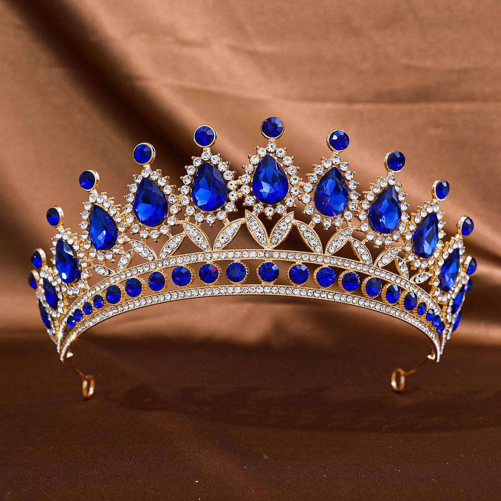 European & American Tiara Bridal Headwear: Princess Crown with Alloy & Inlaid Diamonds