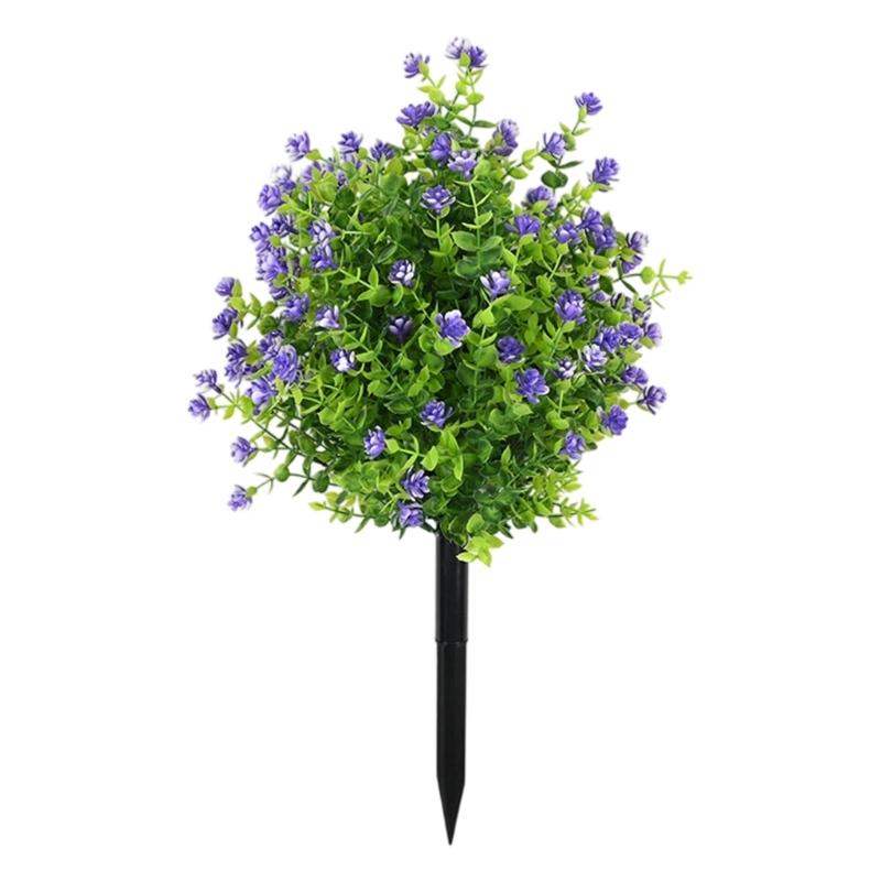 Realistic Artificial Eucalyptuses Leaves Ground Stakes For Outdoor Garden Decoration With Weather Resistant Plastic And Soft Rubber