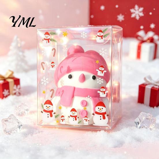 Holiday Party Favors Christmas Snowman Stress Relief Toy, Soft Xmas Tree Squeeze Portable Toy Cat Paw Sensory Fidget Relievers