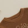 Boy Cute Sweater Children Baby Letter Embroidery Knitted Tops Kids Autumn Winter Pullover Sweaters Clothes