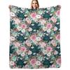 BANKED Lush Moody Floral Throw Blanket Stain Resistant Cozy Warm Blanket