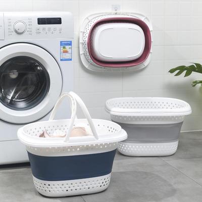 Wall-Mounted Foldable Laundry Basket - Large Plastic Clothes Hamper for Bathroom and Household Storage