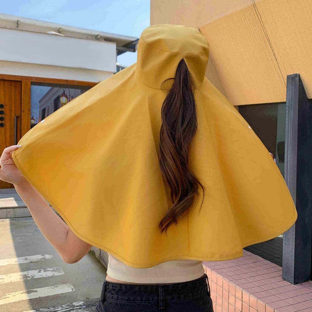 Large Brim Full Face Sun Protection Hat With Neck Shawl UV Protection Adjustable Summer Hat For Women Outdoor Beach Travel