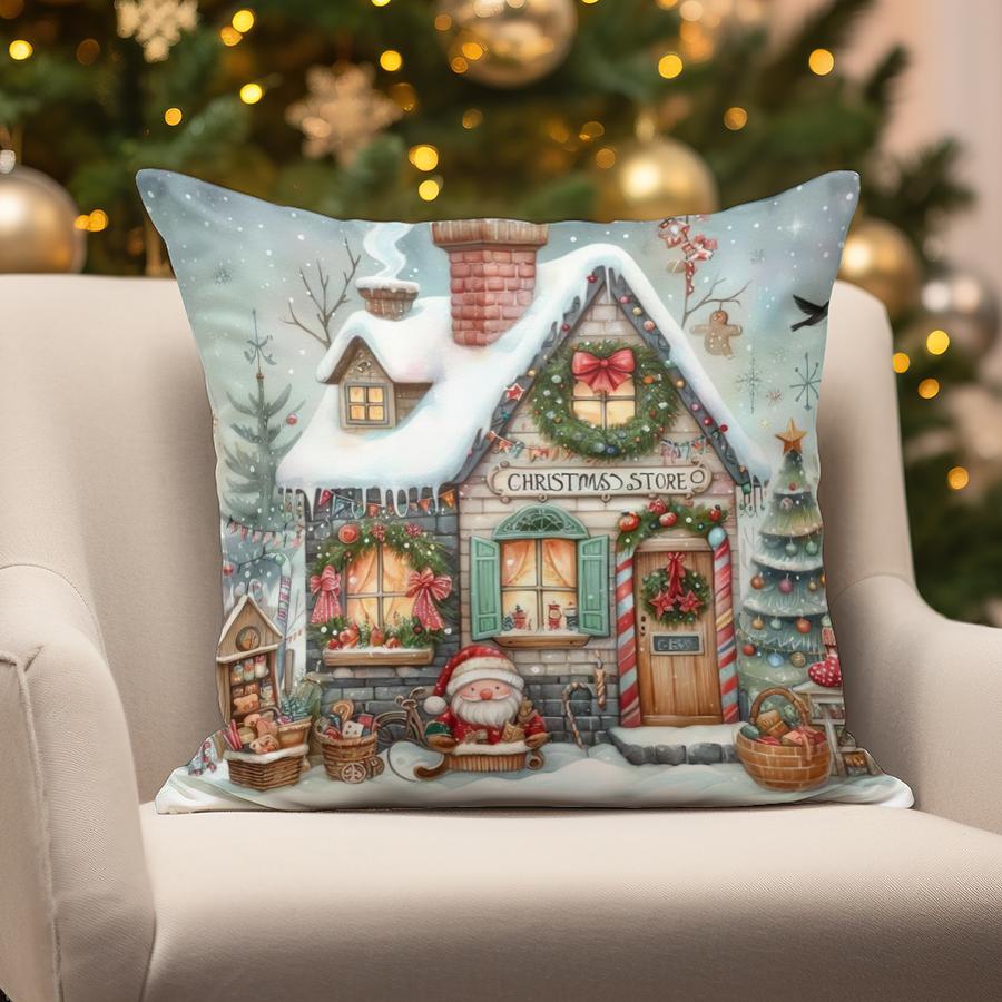 Home Decor Snowmen Christmas Decorative Pillow Suitable For Sofa Bedroom Car Pillow Cover Cushion Rectangular Back Cushion