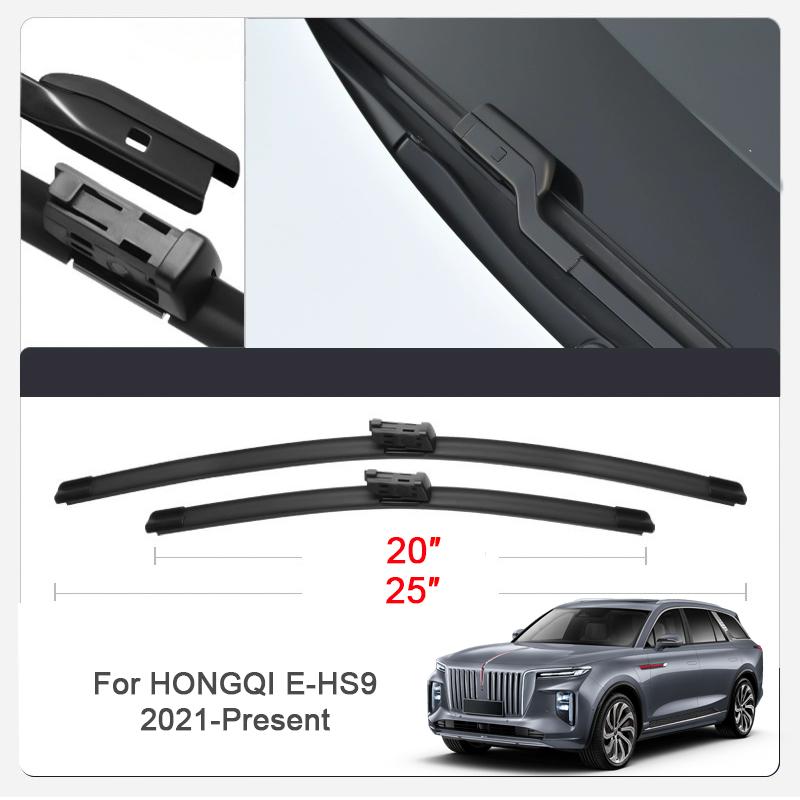 2KS Auto Stěrač s lištou pro HONGQI EH7 EHS7 E-HS9 H5 OUSADO H9 HS3 HS5 HS7 Auto Čelní sklo Gumové Příslušenství