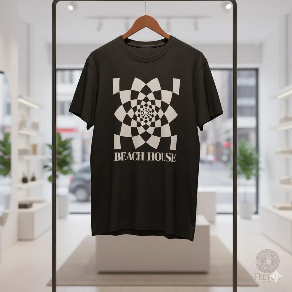 Unisex Adult Casual Graphic Beach House Optical Logo Graphic T-Shir... S