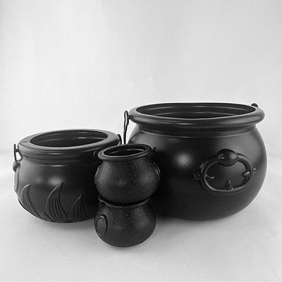 Trick Or Treat Bucket Snack Bucket Halloween Witch Candy Pail 4X Halloween Candy Holders Large Witches Cauldron For Indoor