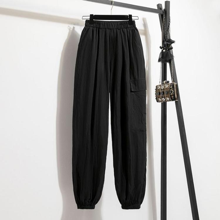 

Summer Women Loose Casual Harem Pants Plus Size Elastic Solid Trousers Large Size 5XL 5XL