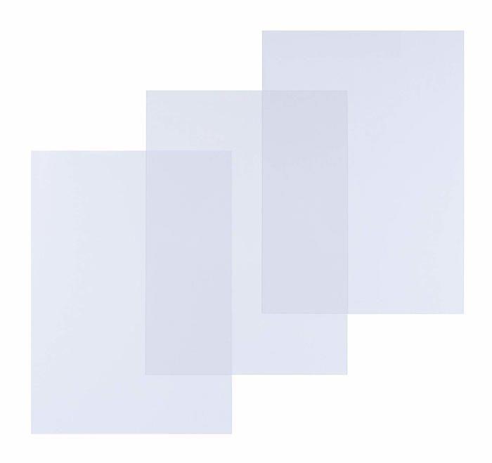 Pack petites fournitures pavo - 8032327 - boite de 100 couvertures de reliure en polypro mat 300 microns a4, non transparente