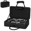 BQKOZFIN Clarinet 17 Keys ABS Resin Body Wind Instrument Set Easy To Clean Black B Nickel-plated Beginner's F-300 (Performance)
