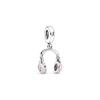 Fones de Ouvido Rosa Pingente de Prata 925 Acessórios Femininos 797902EN160