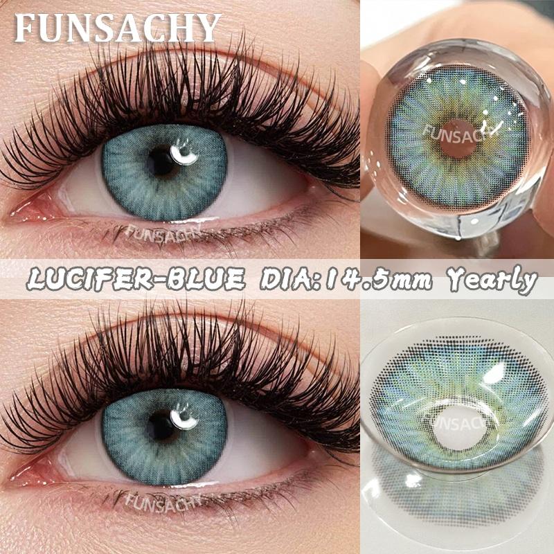 FUNSACHY 1 Pair Korean Lenses Colored Contact Lenses for Eyes Natural Round Black Brown Lens Beautiful Pupil Color Eye Contacts