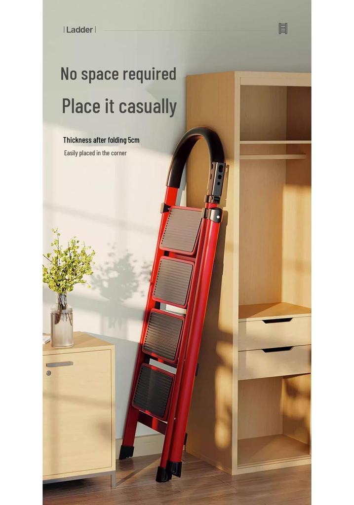 Housewarming Joy Portable Folding A-frame Ladder, Carbon Steel, 4-5 Steps