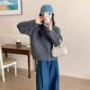 Autumn and winter new retro twist crew neck pullover sweater with women's loose and lazy casual bottoming knitted sweater