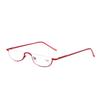 May Flower Cat Eye Reading Glasses Metal Half Frame Presbyopic Glasses Ultra-Light Small Rimless Hyperopia Spectacles Readers +2