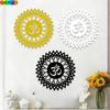 1 Stück 2D Flache Mandala Metall Wandkunst Gold Weiß Schwarz für Valentinstag Ostern Schlafzimmer Yoga Studio Dekor