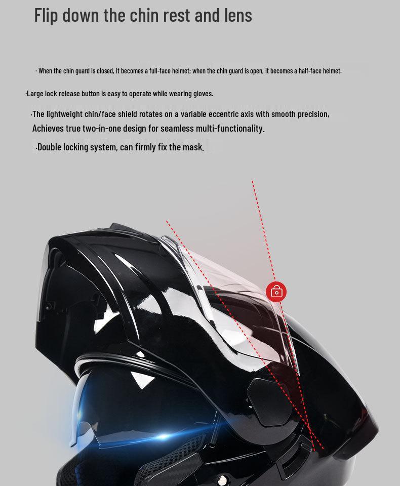 AD All-Season Flip-Up Full Face Motorcycle Helmet, 3C/DOT Certified for Men and Women