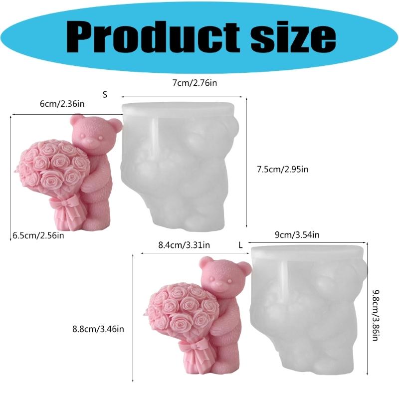 Silicone Candle Making Molds,Bear Epoxy Resin Casting Mold Aromatherapys Candle Soap Making Home Art Crafts Decors