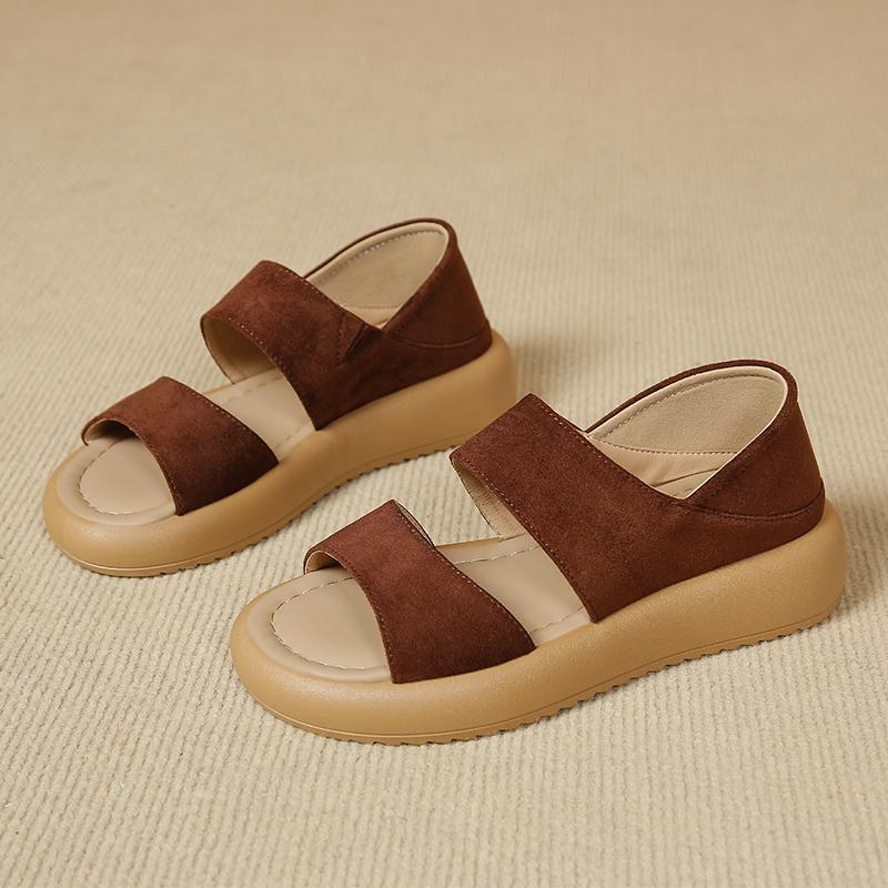 Summer Sandals For Women Spring New Flat Roman Shoes Beach Sandals Soft Sole Large Size Flower Sandals For Women Platform