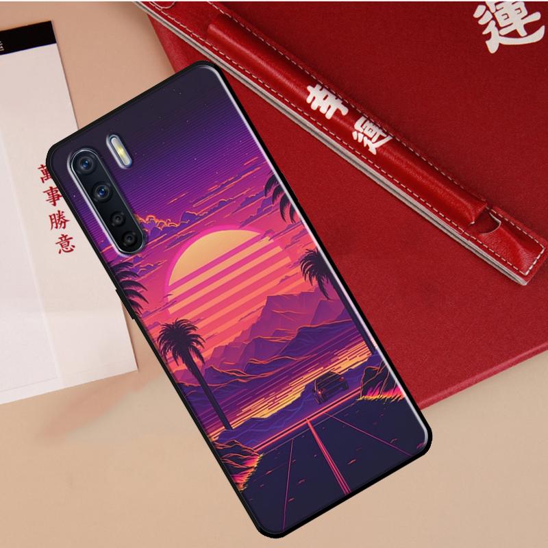 Synthwave Retro 80er Neon Hülle Für Oppo A40 A78 A54 A74 A94 A17 A57 A77 A76 A16 A96 A18 A60 A80 A38 A58 A98 A15 A5 Pro