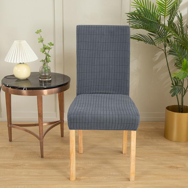Jacquard Soild Color Chair Covers Elastic Anti -Slip Chair Furniture Slipcovers Dustproof Cover Protective For Dining Space Kitchen Formal Dinner