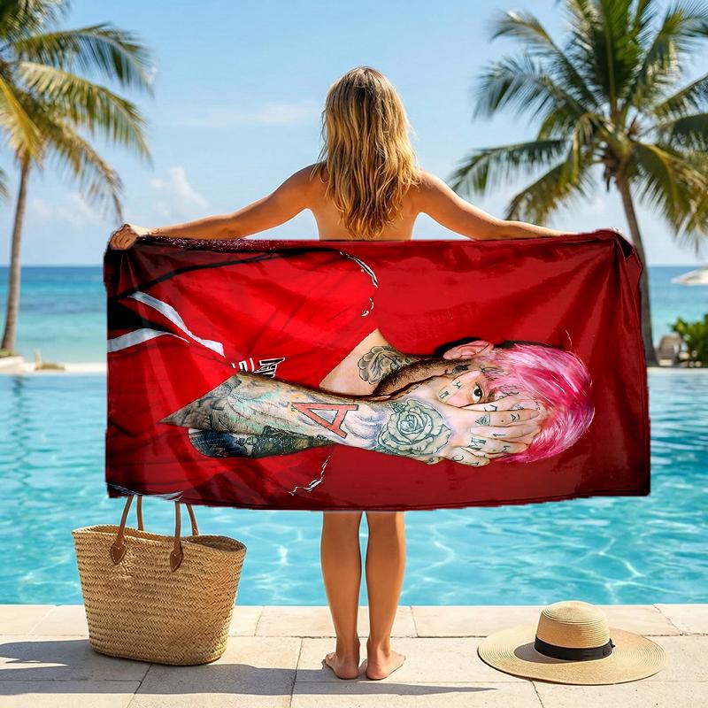 Neon Style Lil Peep Fashion Beach Towel: Ideal for Summer Adventures Soft, absorbent and quick drying suitable for swimming and bathing