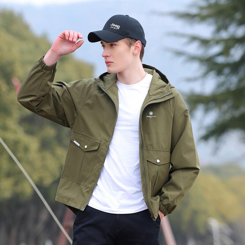 JEEP Men s 2024 Spring Casual Hooded Jacket 2XL