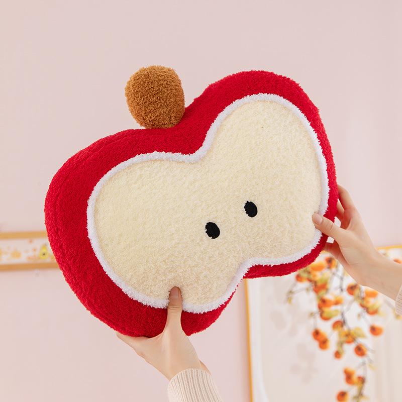 Cute Plush Apple Throw Pillow – Perfect for Sofa, Bedside, Office, or Car; Ideal Gift and Home Decor Cushion.
