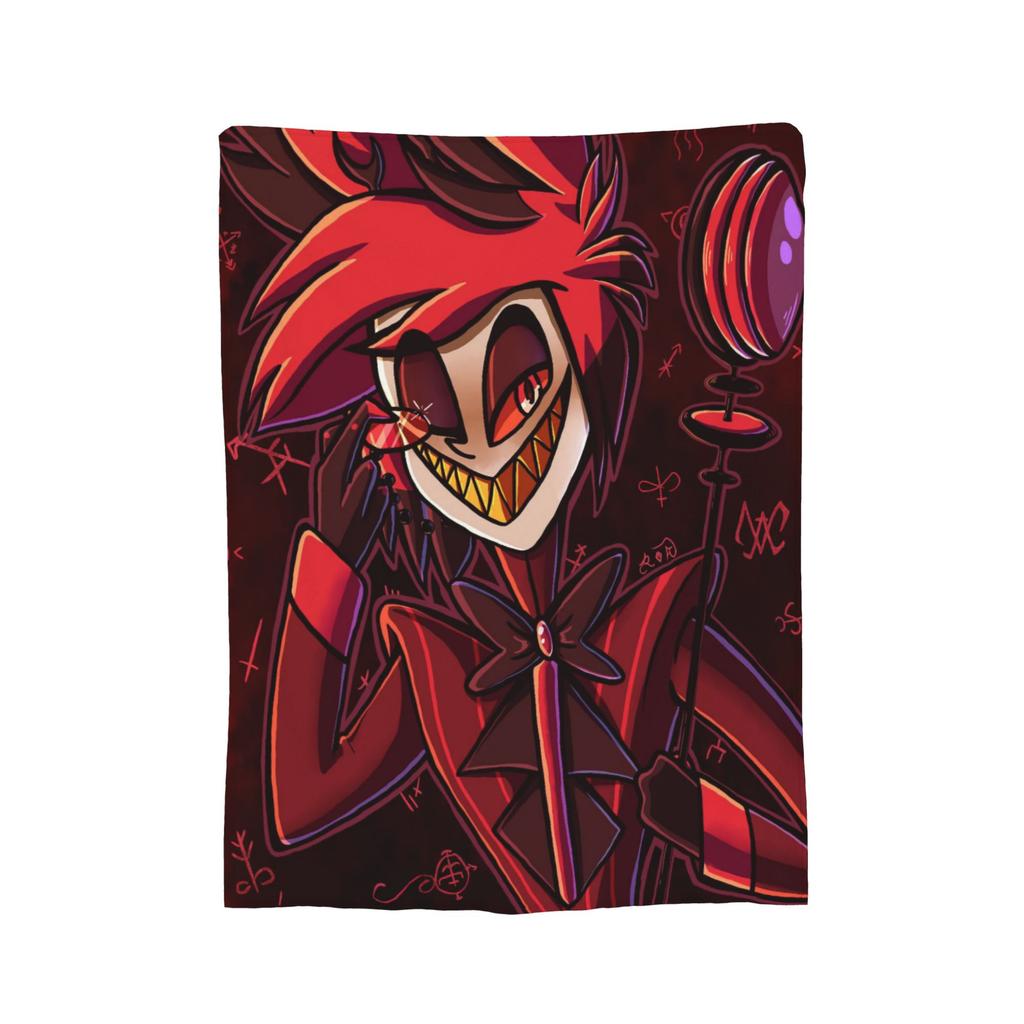 Cartoon Hazbins Hotels Alastor Blankets Coral Fleece Plush Autumn/Winter Thin Throw Blanket for Home Office Bedding Throws