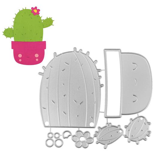 Cactus Die Cut, Scrapbooking Metal Cutting Dies, Cute Potted Cactus Die for Craft Paper Photo Album DIY Scrapbooking Embossing