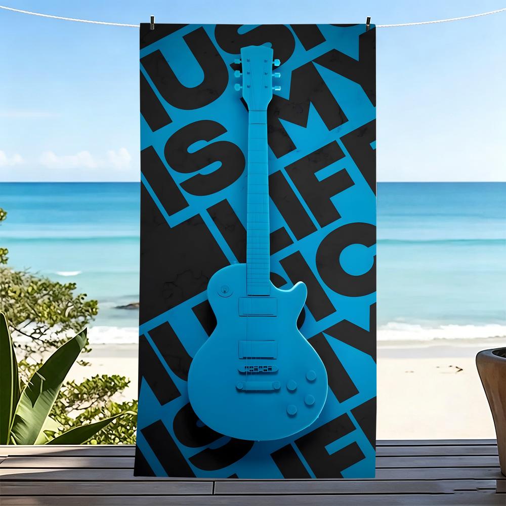 E-Espguitars-S Towel Microfiber Beach Towel, Quick-Dry, Sand-Free, Ultra-Fine Fiber, Super Soft.