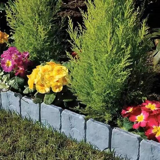 Faux Stone Fence Landscape Edging Easy Installation Flower Bed Lawn Yard Weed