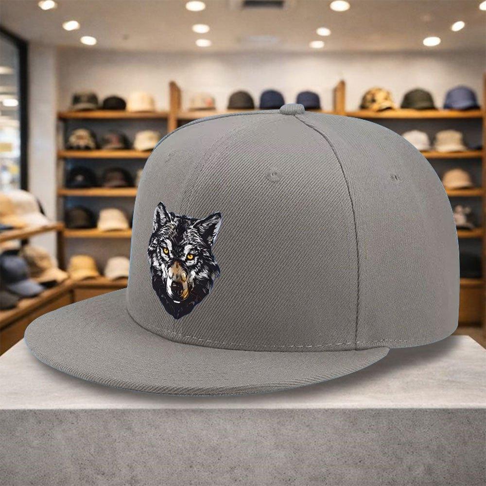 Wolf Head Graphic Baseball Cap Polyester Unisex Hip Hop Fashion Casual Outdoor All Season Flat Brim Hat