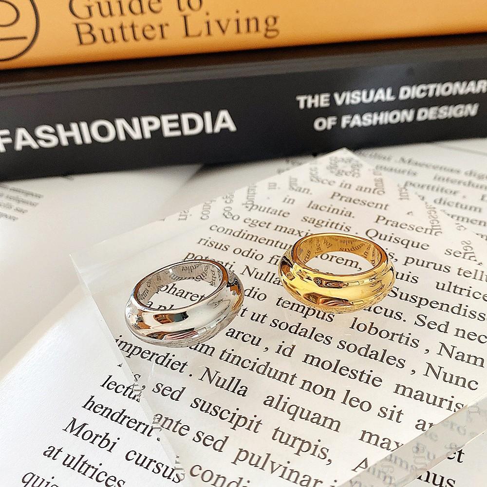 Japan and South Korea Irregular Geometric Exquisite Ring Titanium Steel Electroplating Stacked Wearing High-end Ring