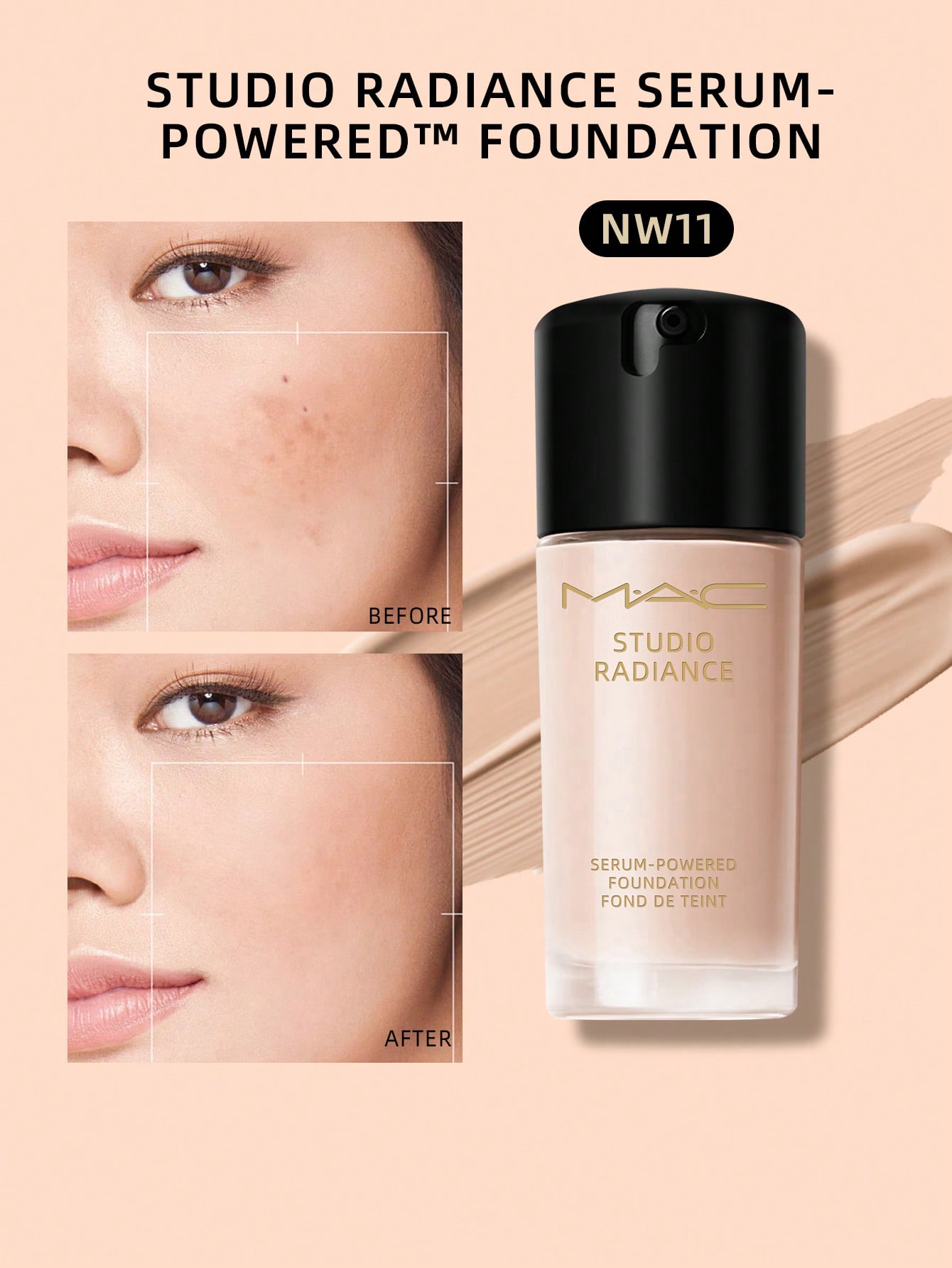 Тональная основа MAC Studio Radiance Serum-Powered™ NC12 | 30 мл NW11