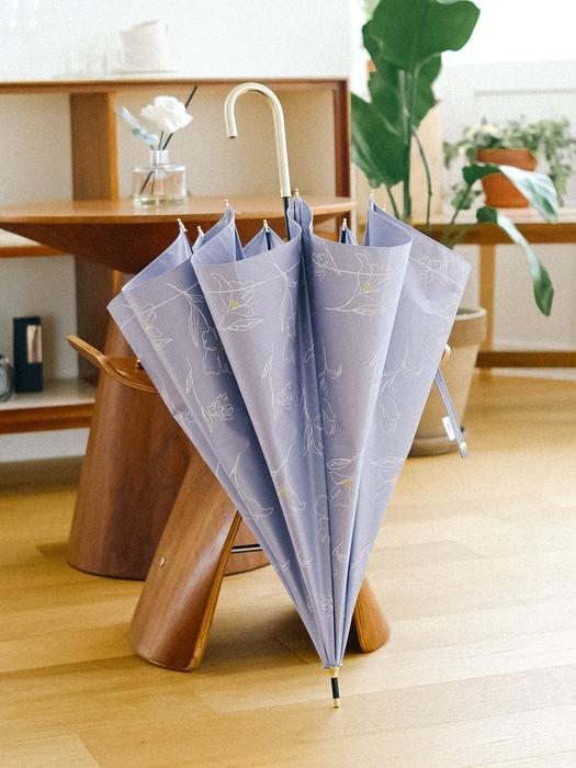 WPC. WPC mass-produced flower drawing cooling UV blackout parasol 81-12623-101 Blue gray