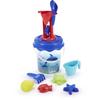Beach Game - ECOIFFIER - 513 - Transparent Bucket with Dolphin Decor with Accessories and Sand Molds