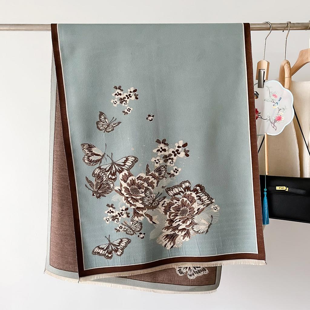 Shawl Butterfly Scarf Women's Winter Warm Cape Long Thickened Scarf