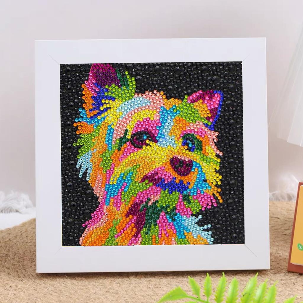 New Diy Diamond Painting Solid Wood Photo Frame Boxed Diamond Sticker Owl Cartoon Hand-Pasted Diamond Painting