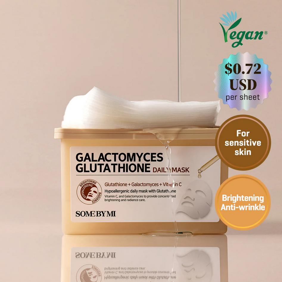 

SOME BY MI Galactomyces Glutathione Daily Mask Sheet 30ea / Hypoallergenic, Vegan, Moisturizing, Korean Cosmetics, Kbeauty
